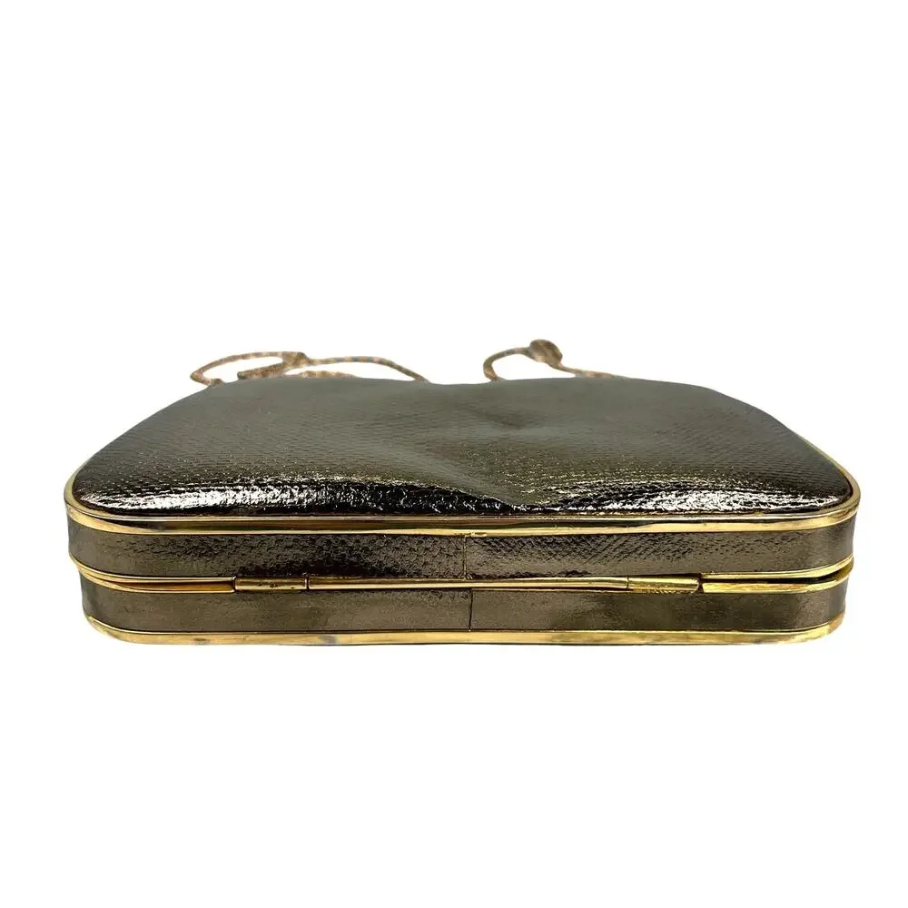 Le-Ann Gold Purse Clutch Crossbody Chain 7